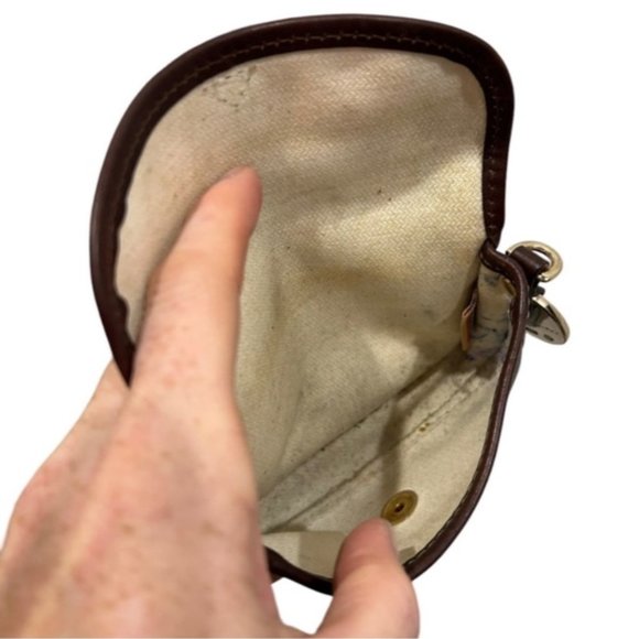 Dooney & bourke ADORABLE PLAID vintage mini leather trim pouch wallet 4x5.5" - Picture 7 of 8